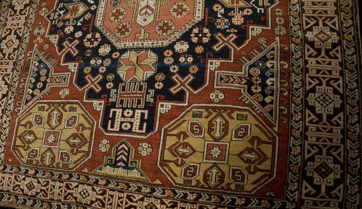 Antique Caucasian Shirvan Rug 4'0" x 5’0"