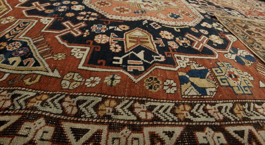 Antique Caucasian Shirvan Rug 4'0" x 5’0"