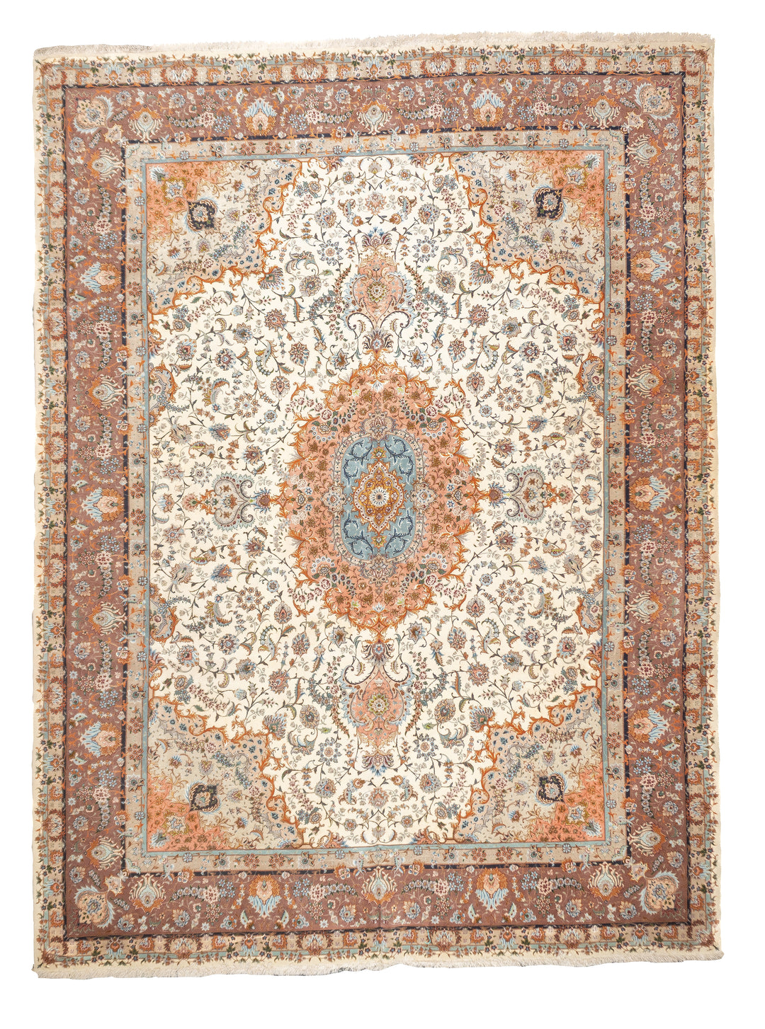 Extremely Fine Persian Wool & Silk Tabriz Rug 9'9'' x 13'0"