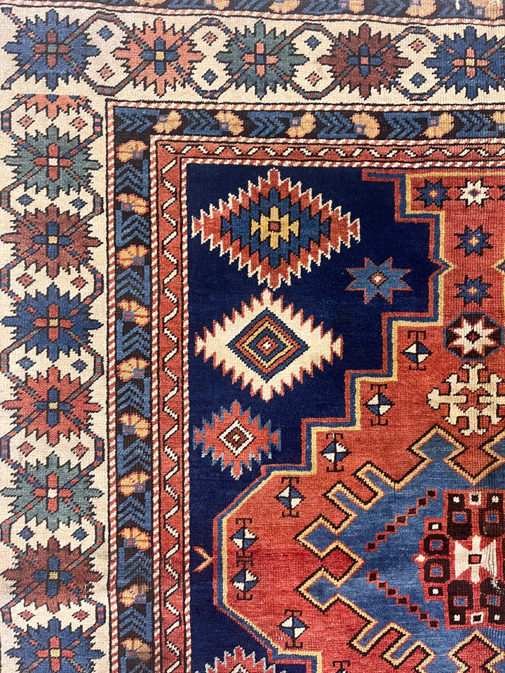 Antique Caucasian Shirvan Kuba Rug 4’3" x 4’7”