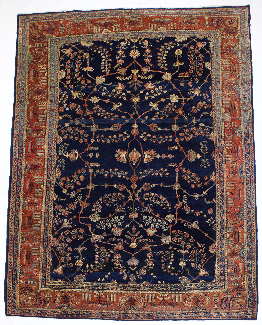 Antique Persian Mohajeran Sarouk Rug 8'10" x 11’6”