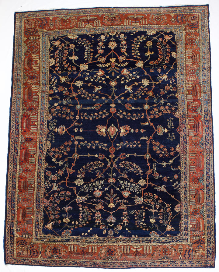 Antique Persian Mohajeran Sarouk Rug 8'10" x 11’6”