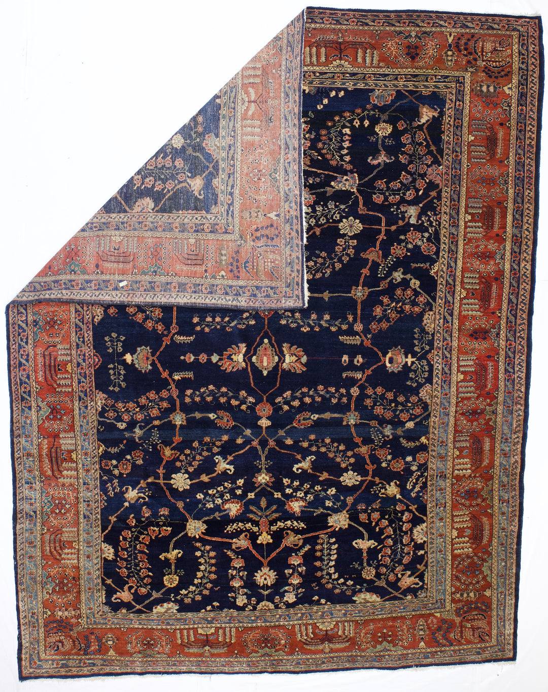 Antique Persian Mohajeran Sarouk Rug 8'10" x 11’6”