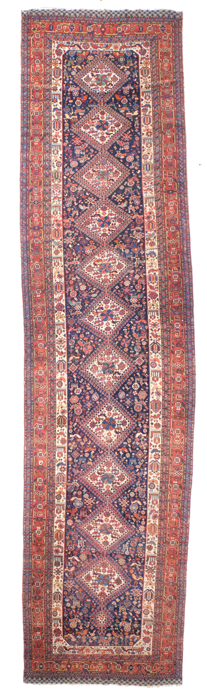 Antique Persian Qashqai Rug 3'10" x 16’3”