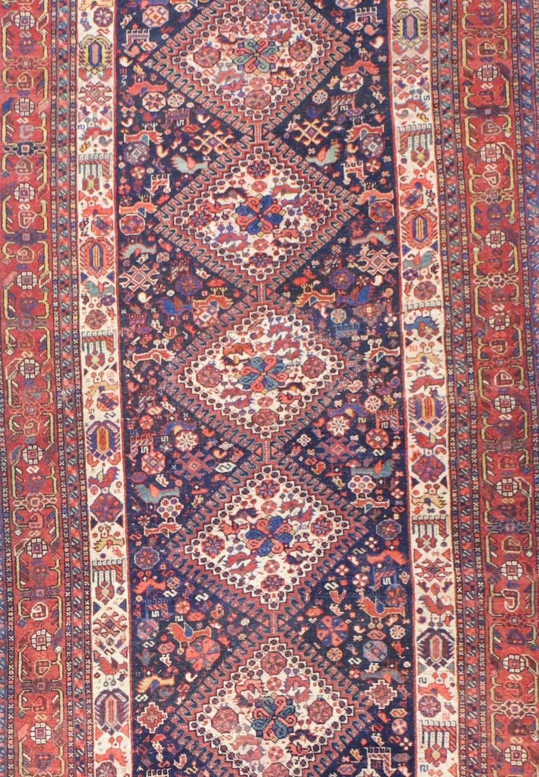 Antique Persian Qashqai Rug 3'10" x 16’3”