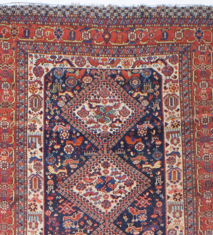 Antique Persian Qashqai Rug 3'10" x 16’3”