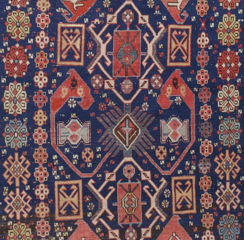 Antique Caucasian Kuba Rug 4'6" x 5’9"