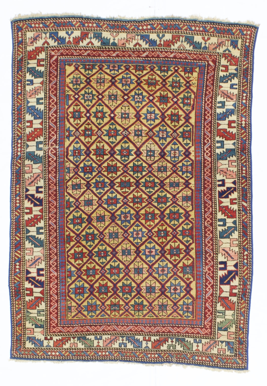 Antique Caucasian Kuba Rug 3'8" x 5’3"