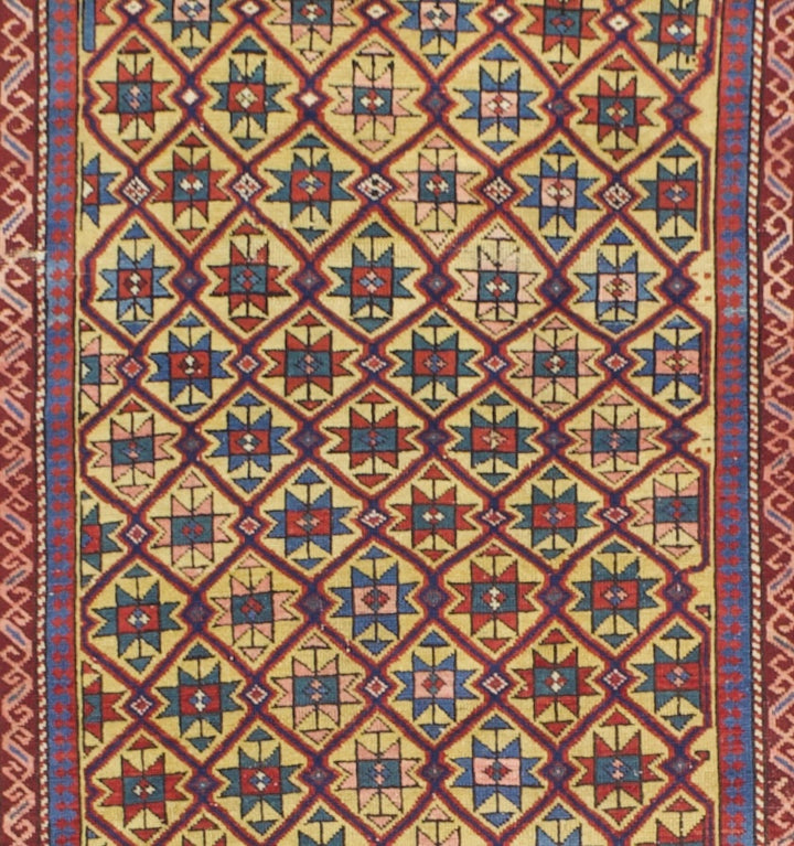 Antique Caucasian Kuba Rug 3'8" x 5’3"