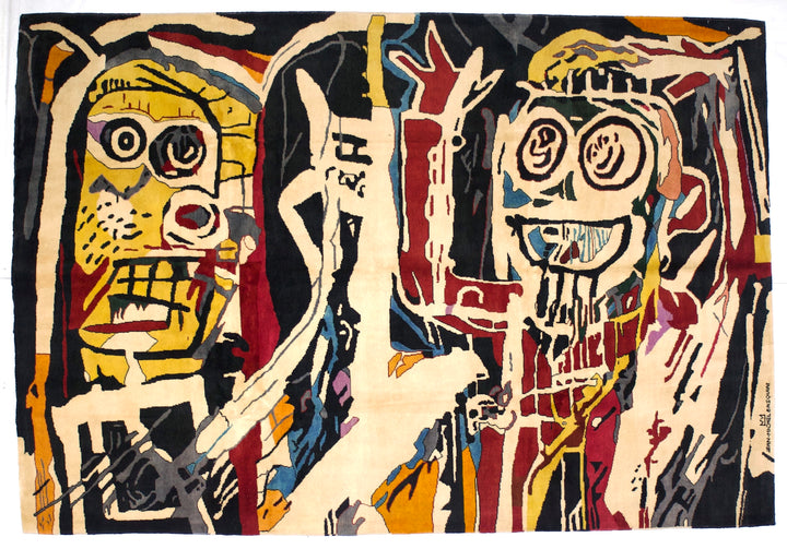 Fine French Wool Rug After Basquiat 5’9" x 8’6”