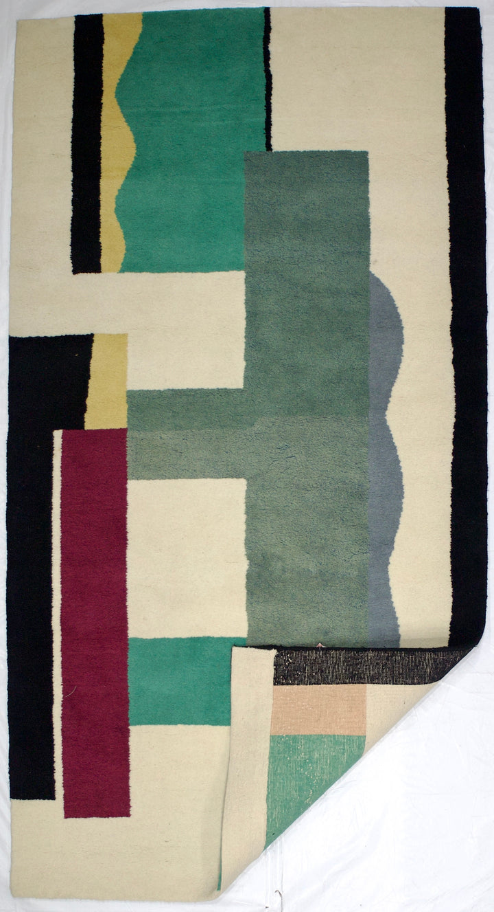 Fine and Rare Mid Century French Wool Rug Design by Fernand Lager 4’7" x 8’9"