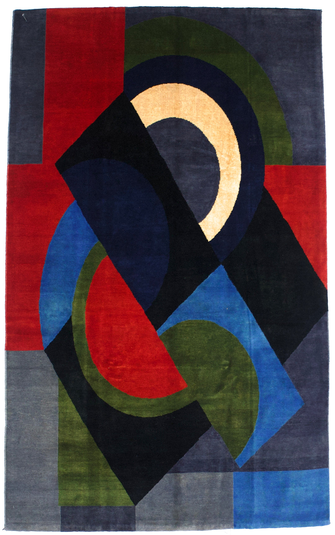 French Mid Century Artistic Rug. Sonia Delaunay Design 4'11" x 8’2"