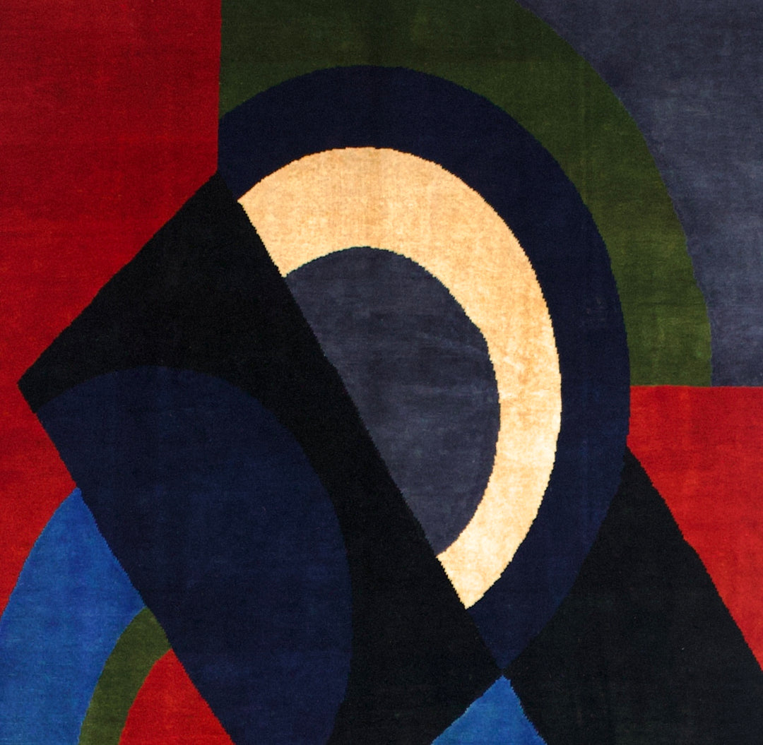 French Mid Century Artistic Rug. Sonia Delaunay Design 4'11" x 8’2"