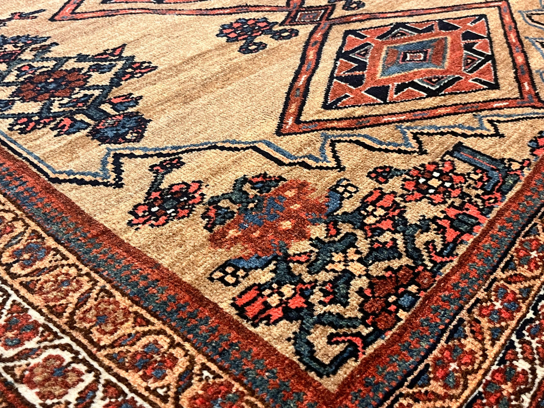 Antique Kurdish Bidjar Rug 4'1" x 5’11"