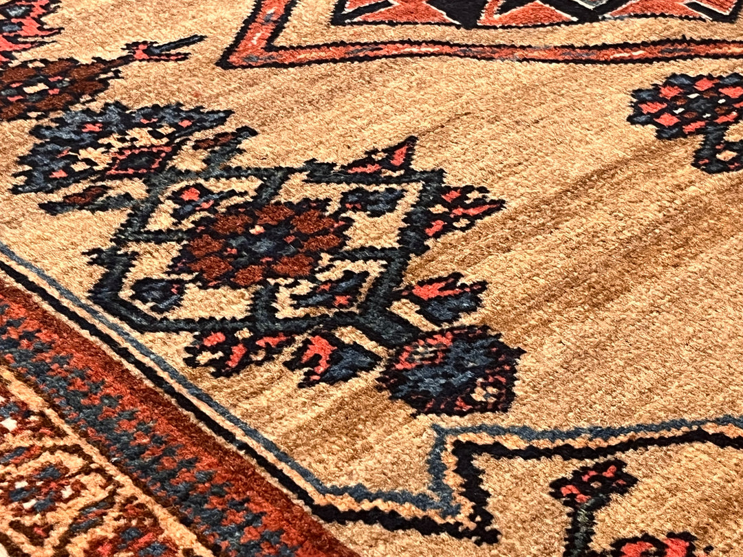 Antique Kurdish Bidjar Rug 4'1" x 5’11"