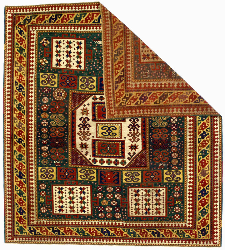 Antique Caucasian Karachov Kazak Rug 6’4” x 7’0"