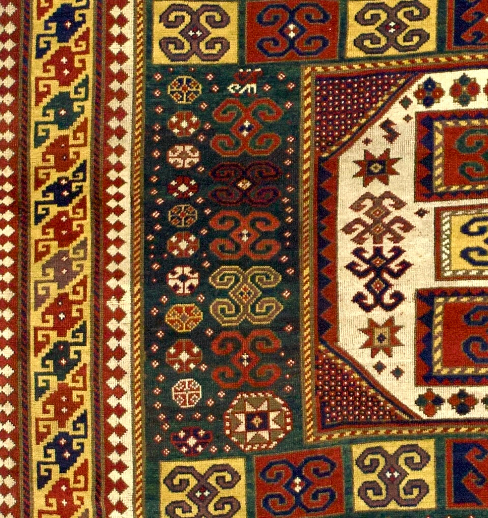 Antique Caucasian Karachov Kazak Rug 6’4” x 7’0"