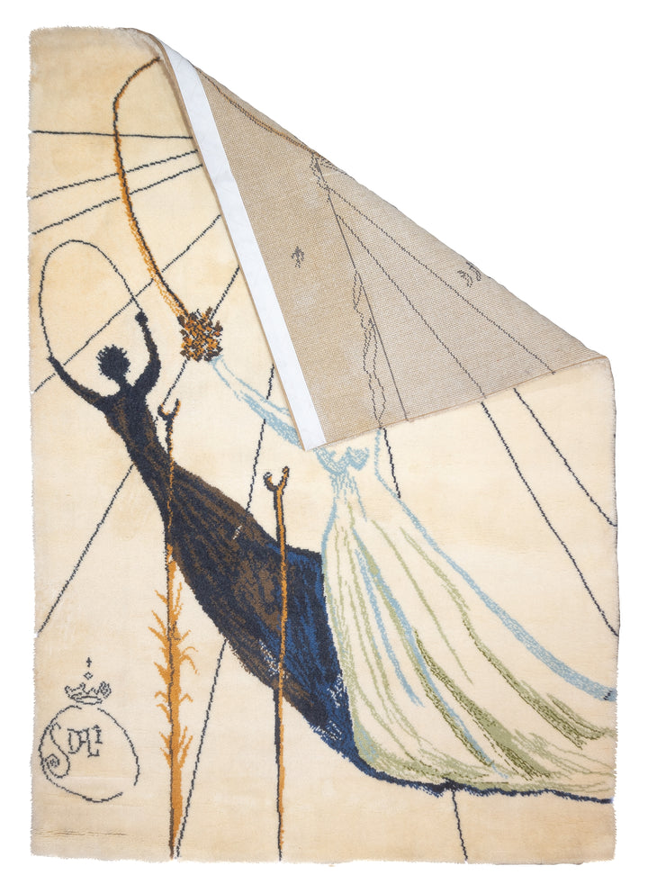 Fine Artistic Rug. Design after Salvador Dali Wool Rug 4’7" x 6’6"