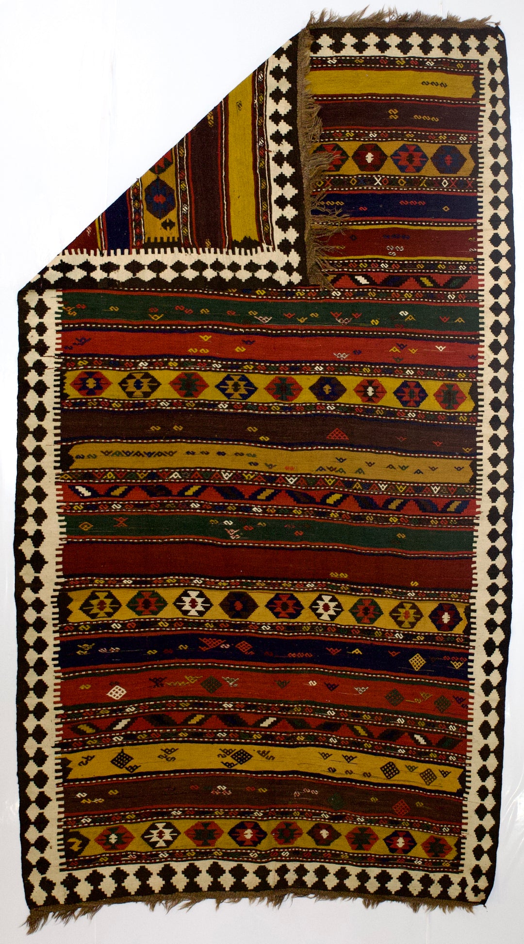 Fine Antique Persian Qashqai Tribal Kilim Rug 5'10" x 11’0"