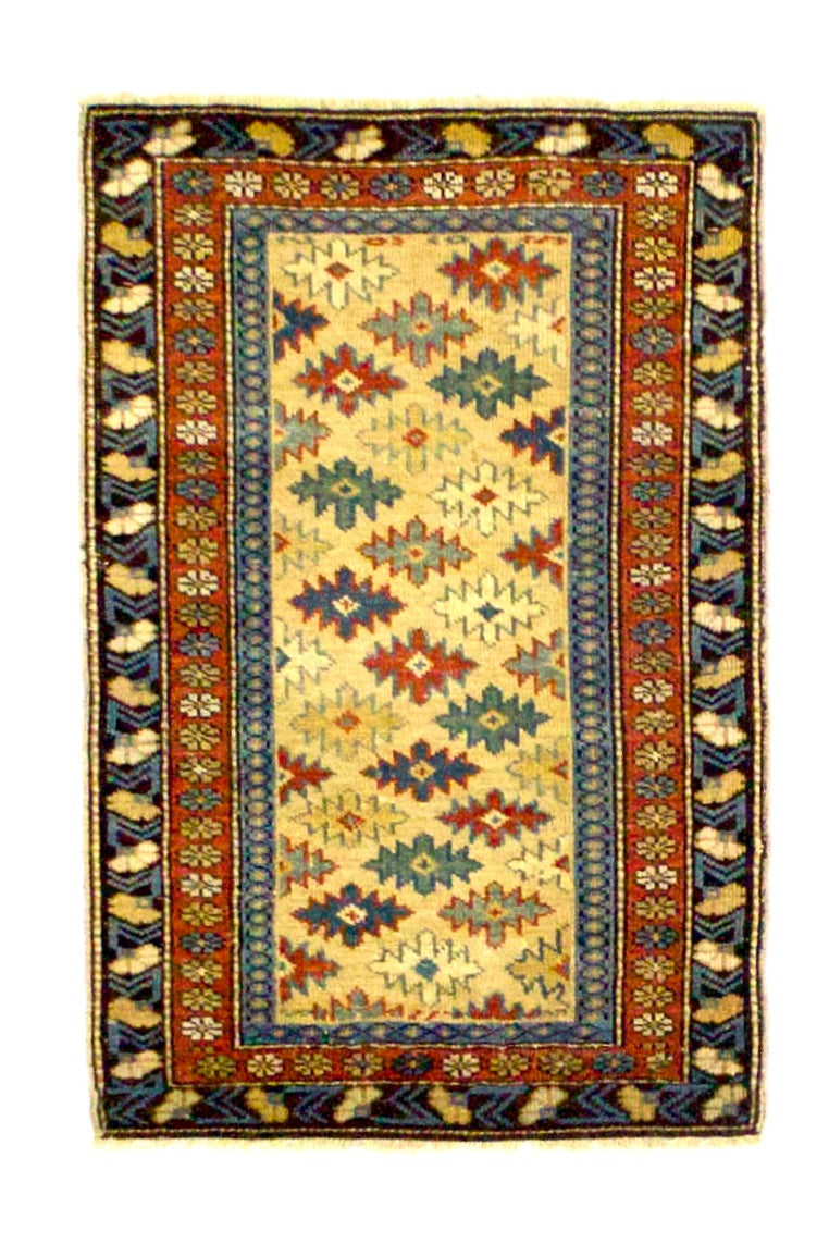 Antique Caucasian Shirvan Rug 1'11" x 2’10”