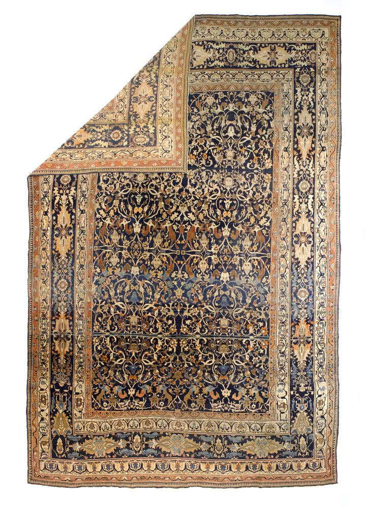 Extremely Fine Persian Haji Jalili Tabriz Rug 10’8” x 15’11”