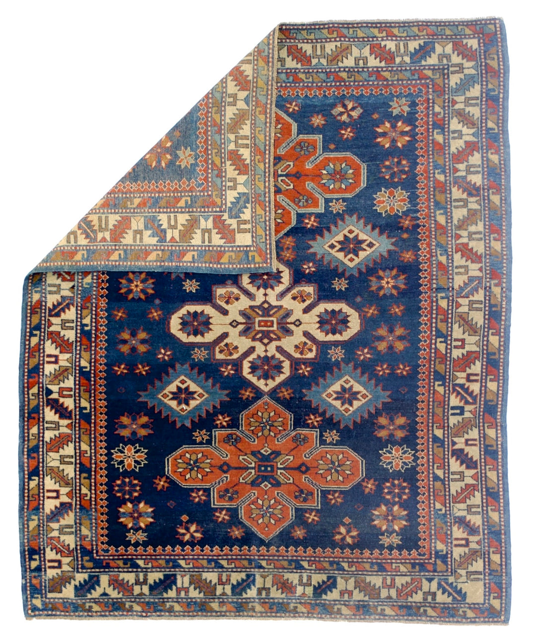 Antique Caucasian Kuba Rug 3’7” x 4’4”