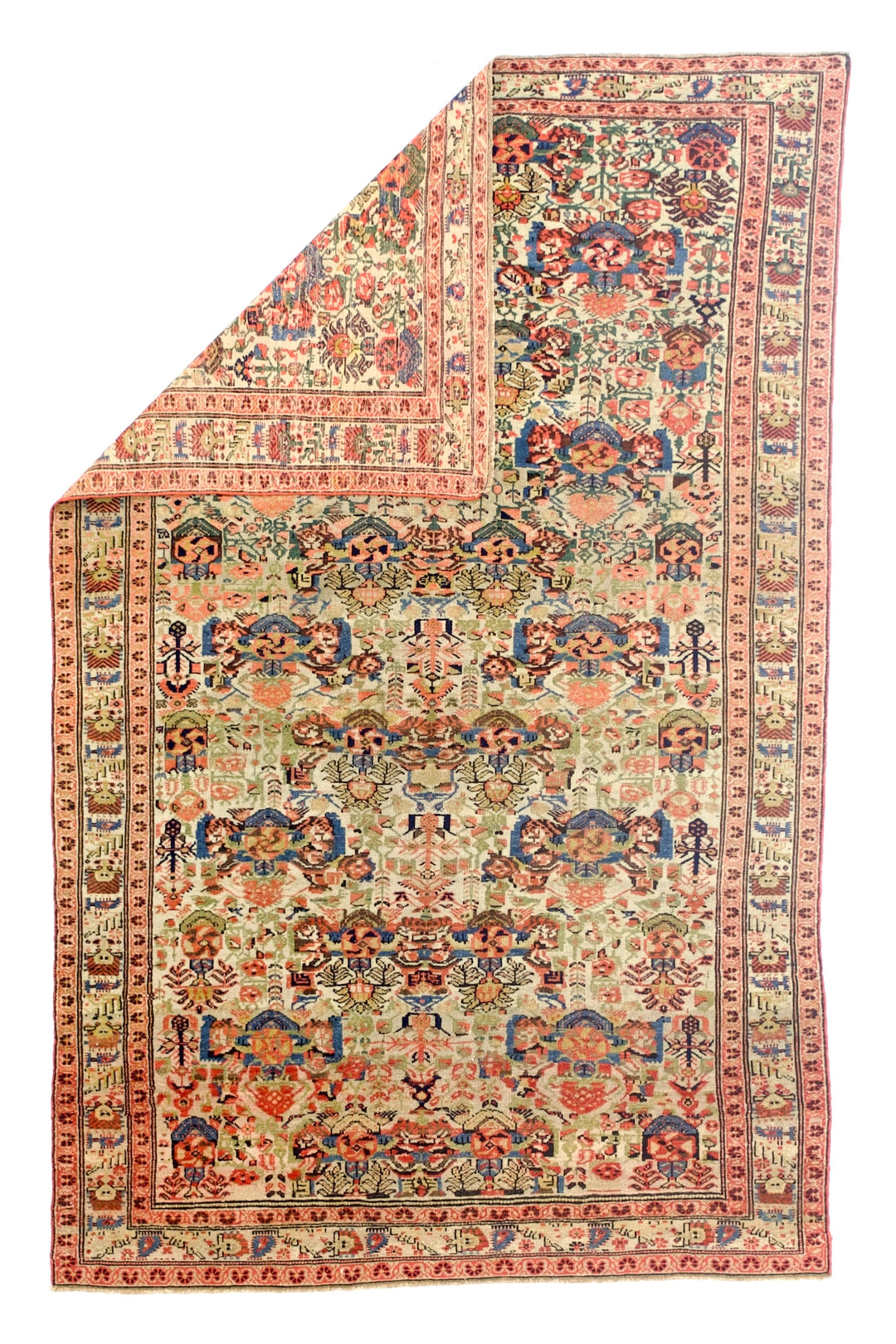 Antique Persian Farahan Zeleh Sultan Design Rug 3’11” x 6’3”