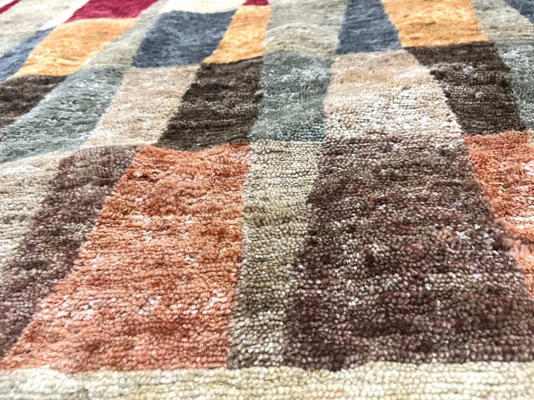 Fine Vintage Modern Style Design Wool Rug 11’10” x 17’6”