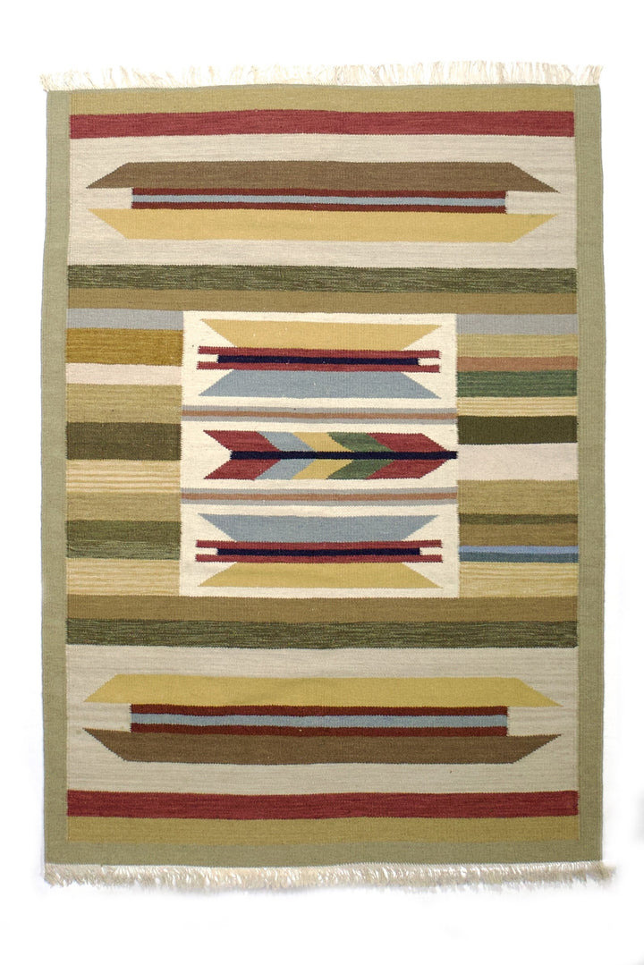 Vintage Swedish Kilim Rug 4’0" x 5’6”