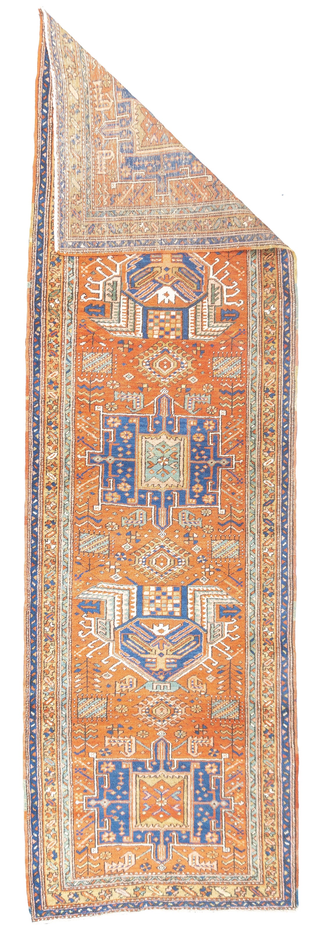 Antique Persian Heriz Long Rug 3' x 10'