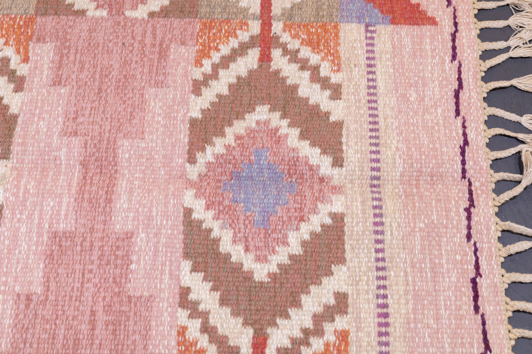 Fine Vintage Swedish Kilim Flat Weave Wool Rug 4'6'' x 6'9''