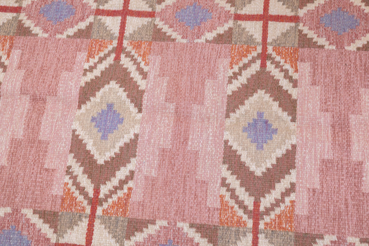 Fine Vintage Swedish Kilim Flat Weave Wool Rug 4'6'' x 6'9''