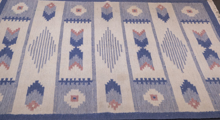 Vintage Swedish Kilim Rug 4'5'' x 6'3''