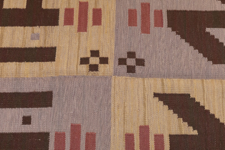 Fine Vintage Swedish Kilim Flat Weave Wool Rug 5'9'' x 10'3''