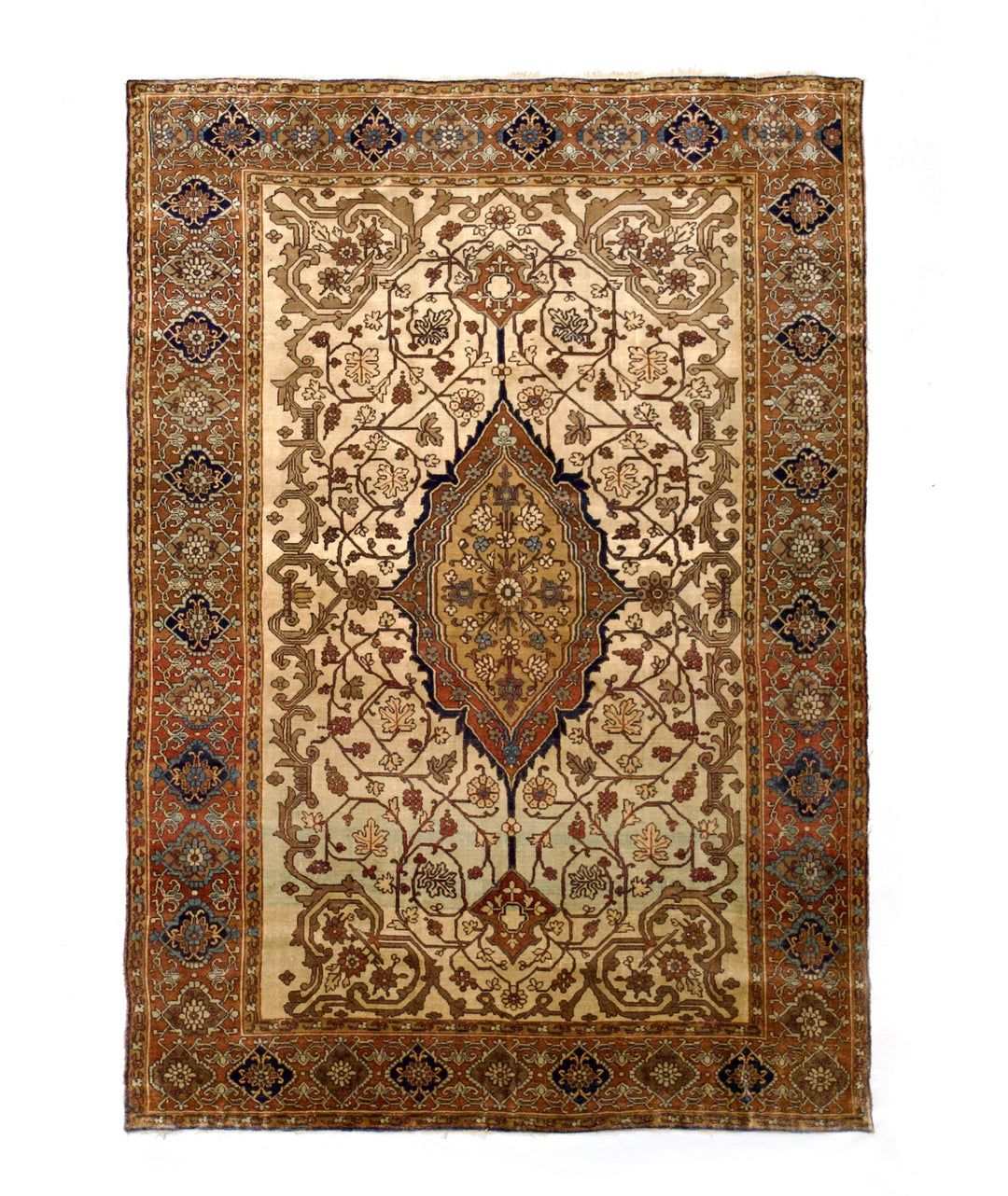 Extremely Fine Antique Persian Silk Serapi Rug 4'7" x 6’5"