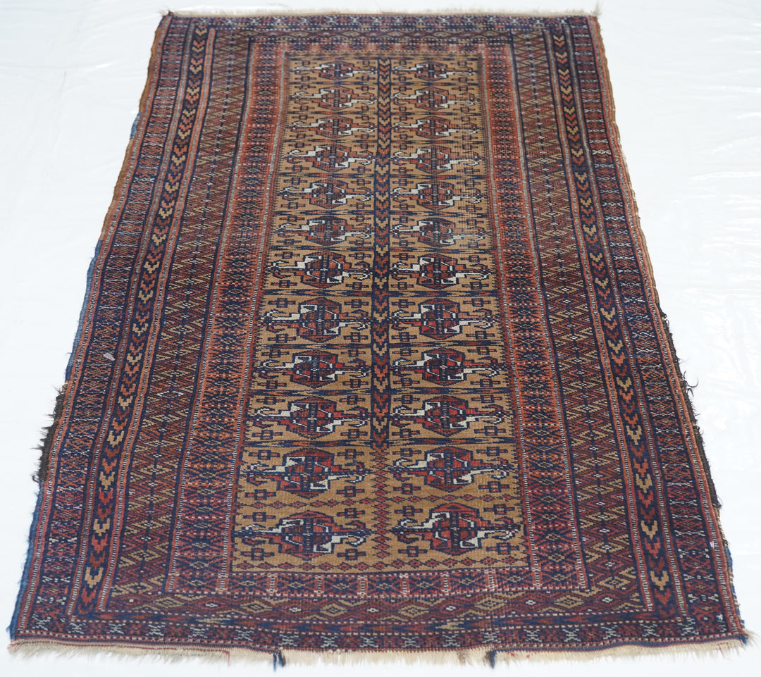 Antique Turkmen Rug 3'0'' x 5'9''