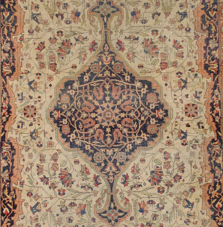 Antique Persian Mohtasham Kashan Rug 4'4" x 6’5"