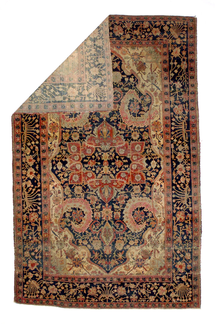 Antique Persian Mohtasham Kashan Rug 4'3" x 6’8"