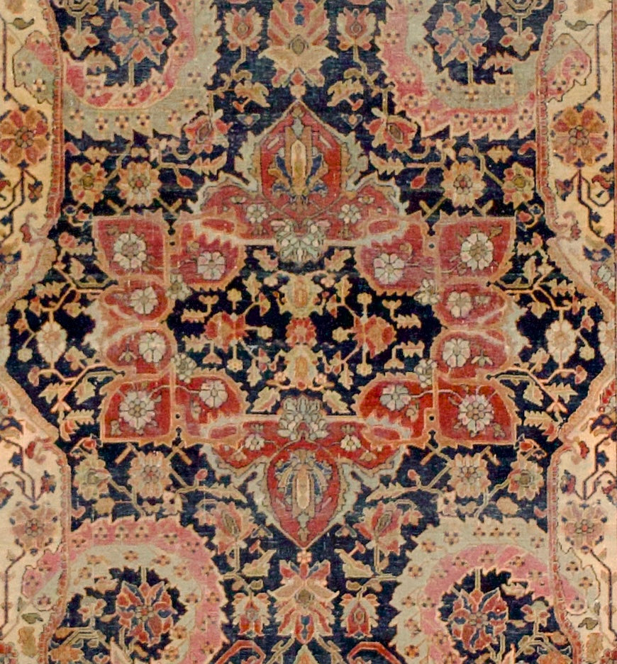 Antique Persian Mohtasham Kashan Rug 4'3" x 6’8"