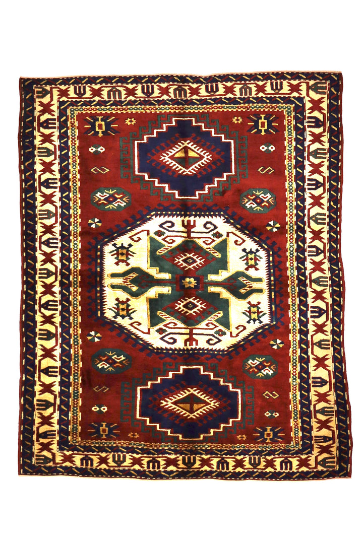 Antique Caucasian Kazak Rug 5’5" x 6’10”