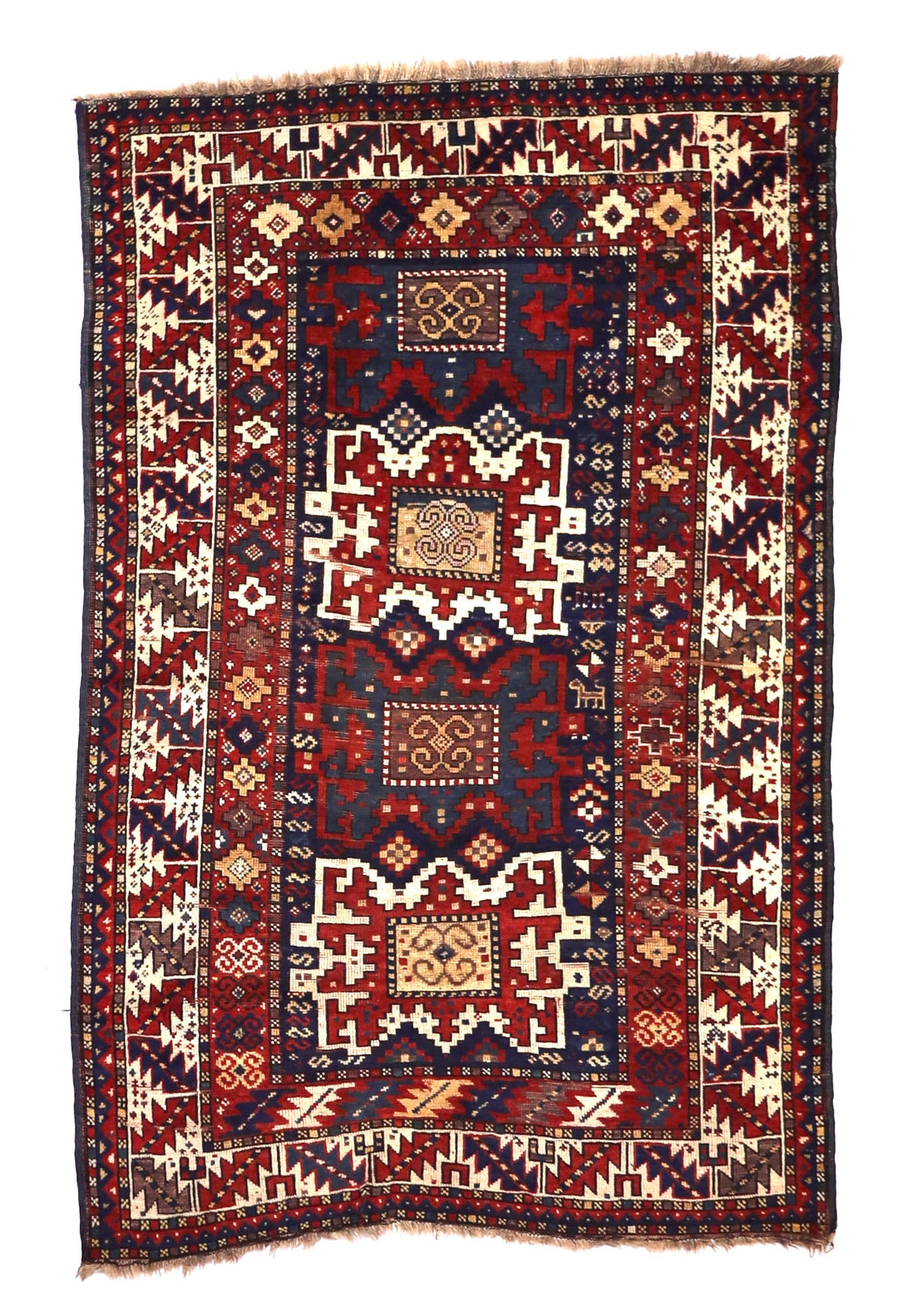 Antique Caucasian Kazak Rug 4'1" x 6’3"