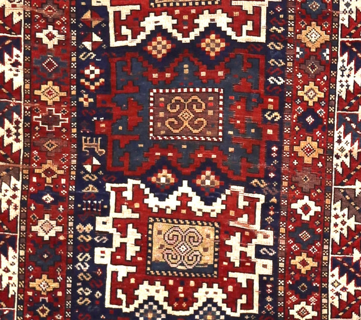 Antique Caucasian Kazak Rug 4'1" x 6’3"