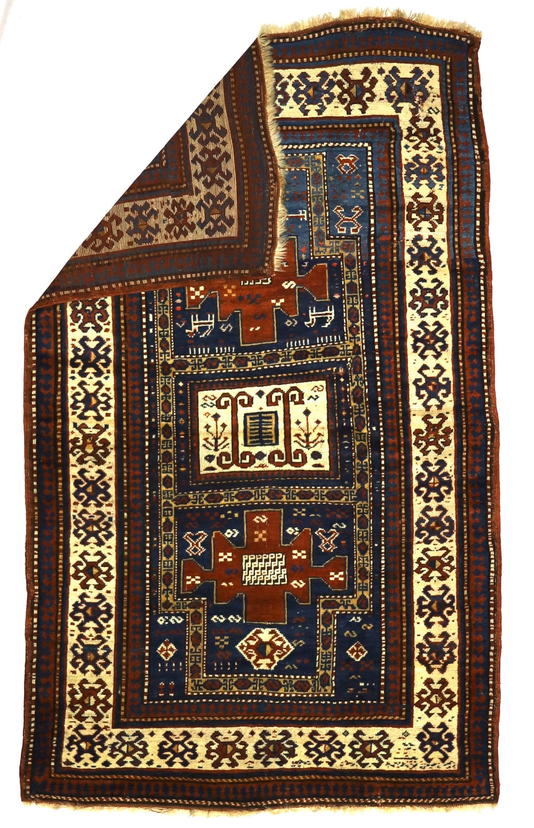 Antique Caucasian Kazak Rug 4'3" x 7’0"