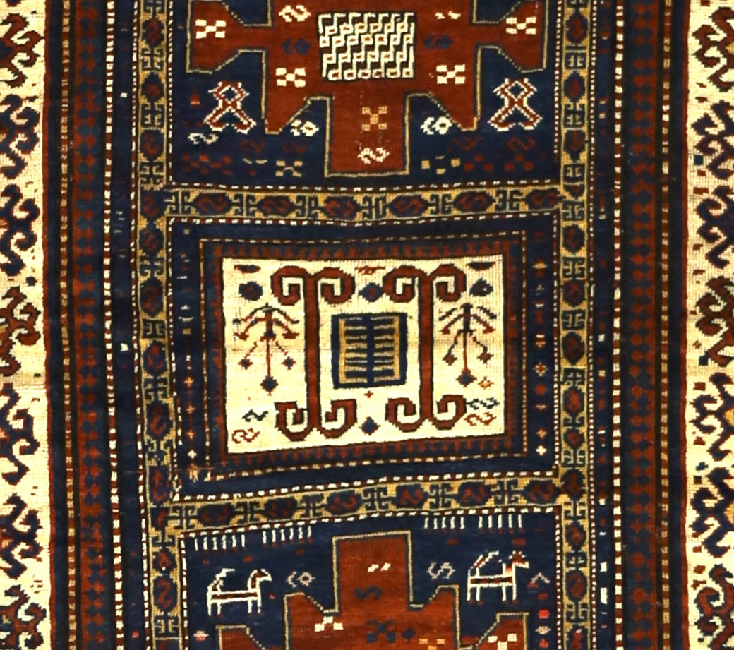 Antique Caucasian Kazak Rug 4'3" x 7’0"