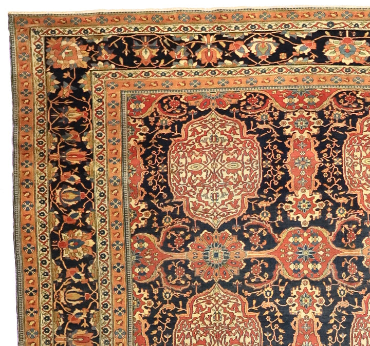 Antique Persian Mohtasham Kashan Rug 7’3" x 9’11"