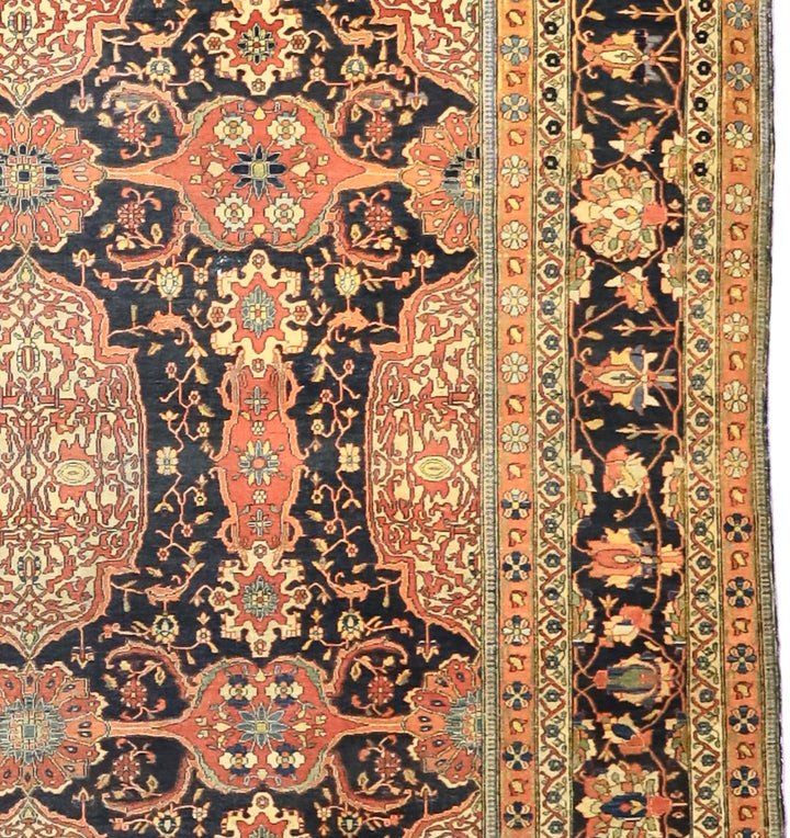 Antique Persian Mohtasham Kashan Rug 7’3" x 9’11"