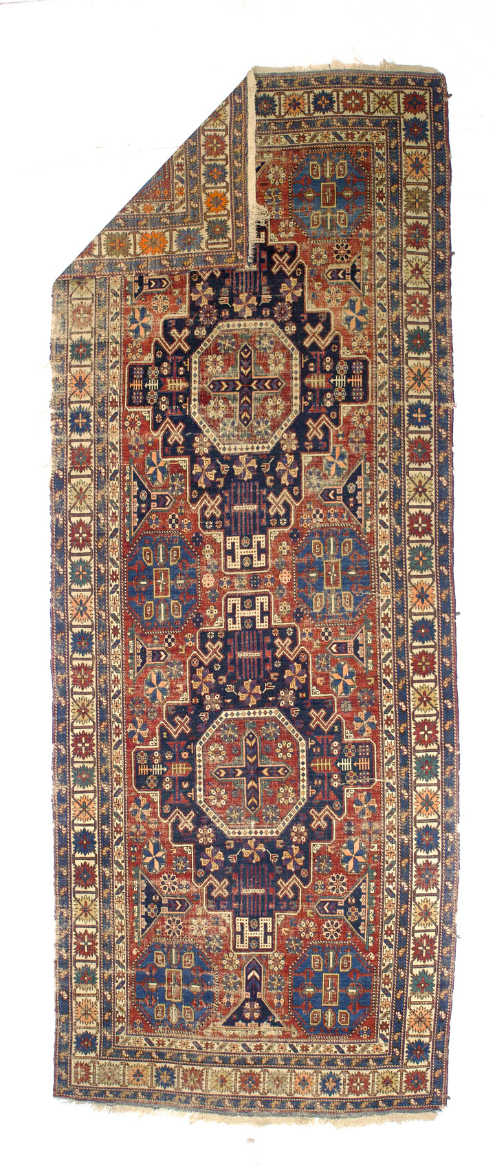 Antique Caucasian Kuba Rug 4'6" x 9’11”