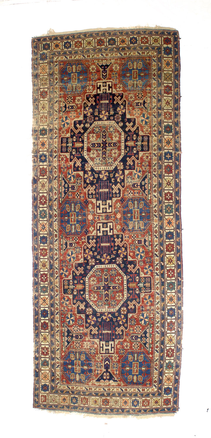 Antique Caucasian Kuba Rug 4'6" x 9’11”