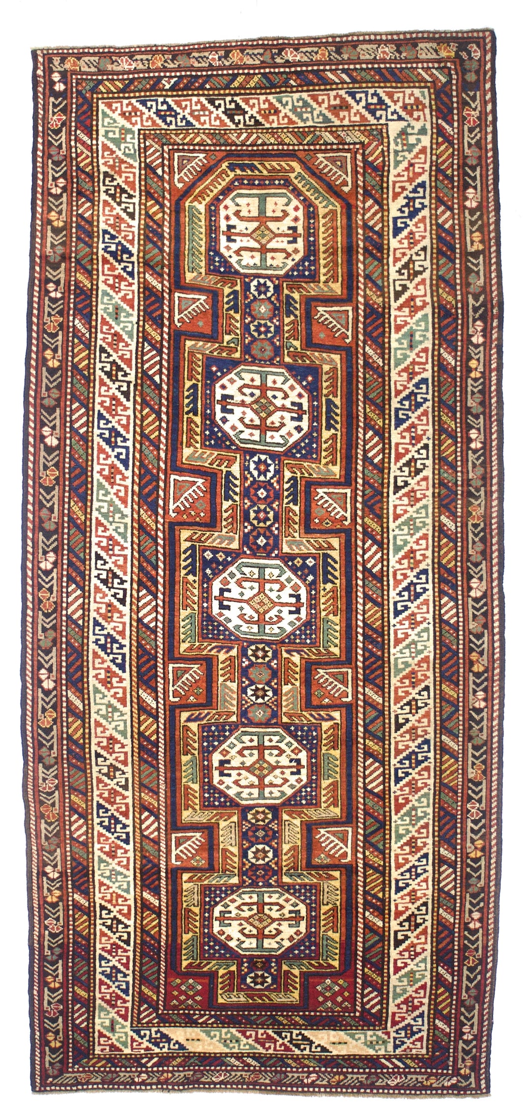 Antique Caucasian Kuba Rug 4'6" x 10’1”