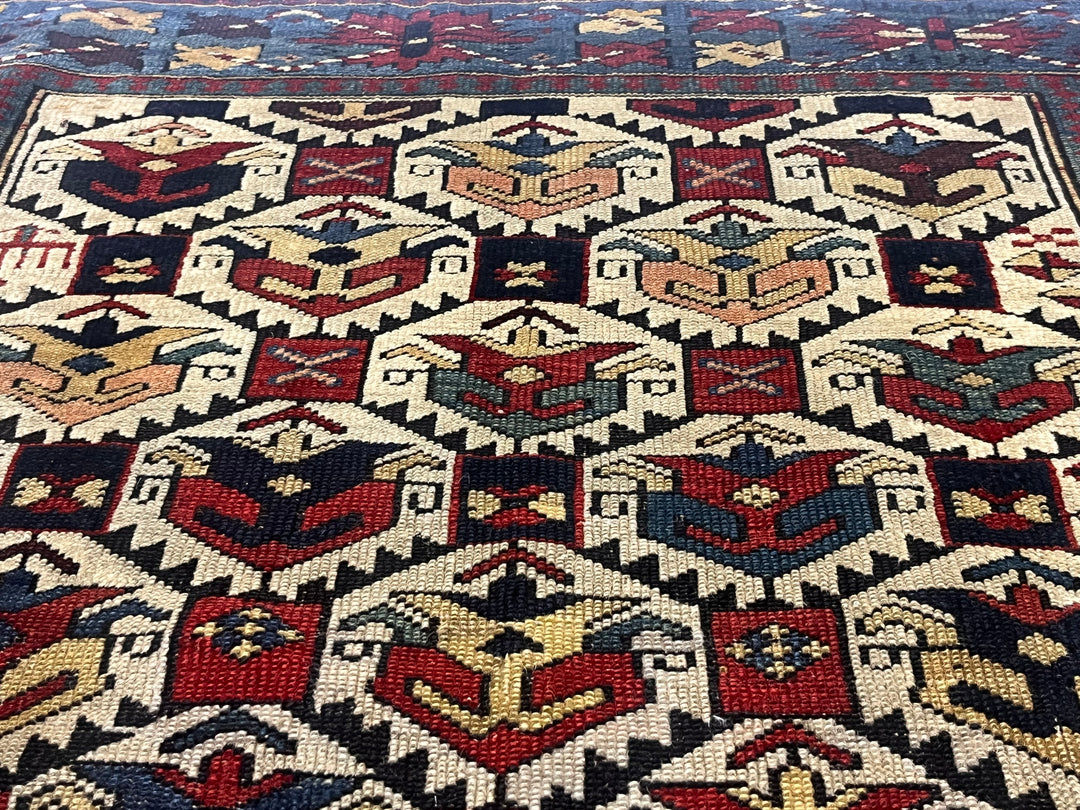 Antique Caucasian Kuba Rug 3'4" x 5’0"